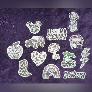 🆕 13 cow themed sticker bundle for keychain crafting